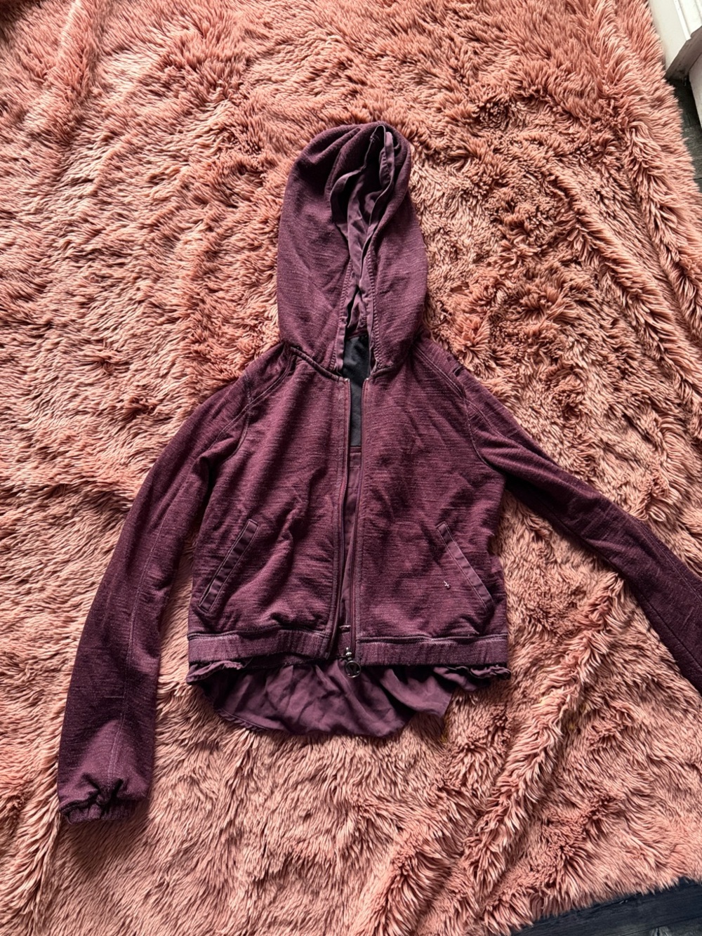 Lululemon Sattva Full Zip Bordeaux Drama Jacket Womens Size 6